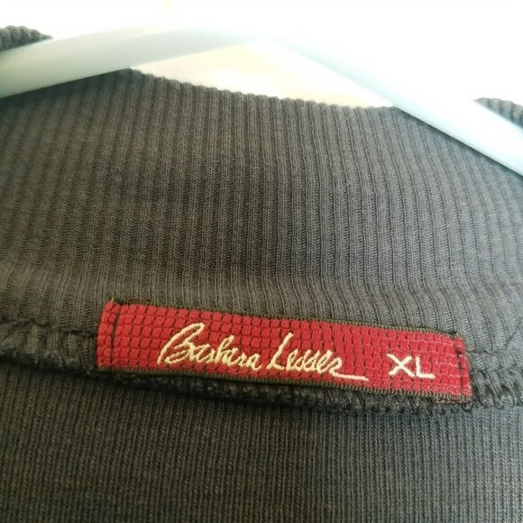 Barbara Lesser Long Cardigan sweater gray hook eye closure pockets kimono XL‎ - Picture 2 of 13